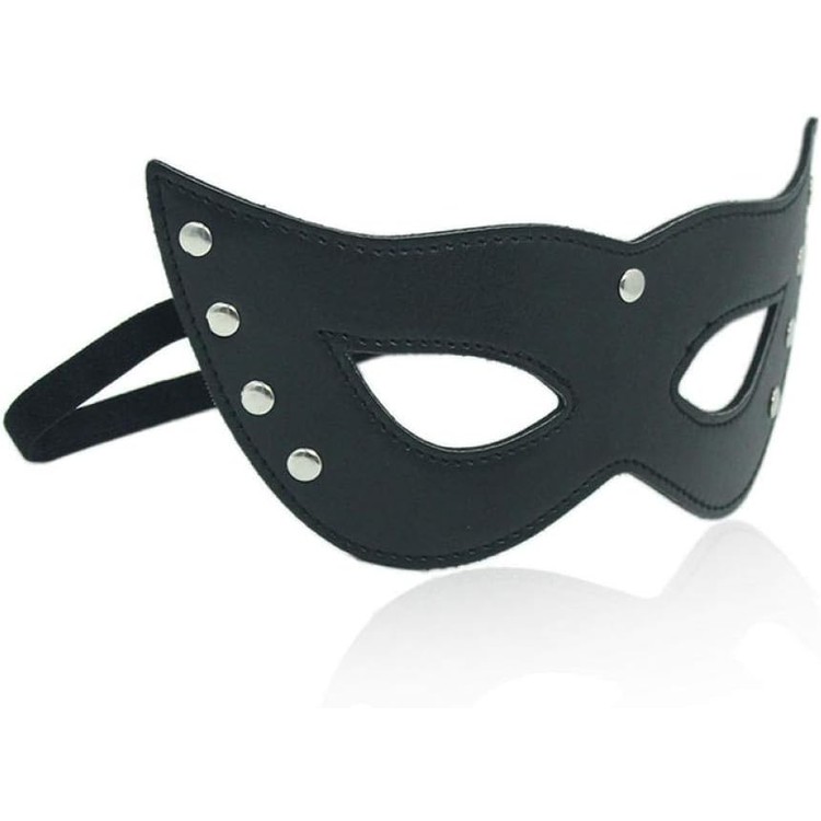 מסכת עיניים סקסית דמוי עור - שחורה