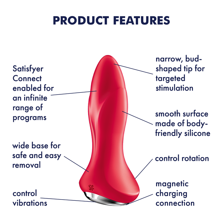Rotator Plug+1 באט פלאג עם בסיס פנינים מסתובבות Satisfyer