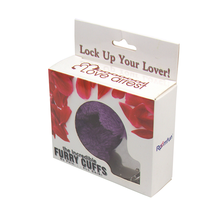 אזיקי מתכת עם כיסוי פרווה סגולה Roomfun