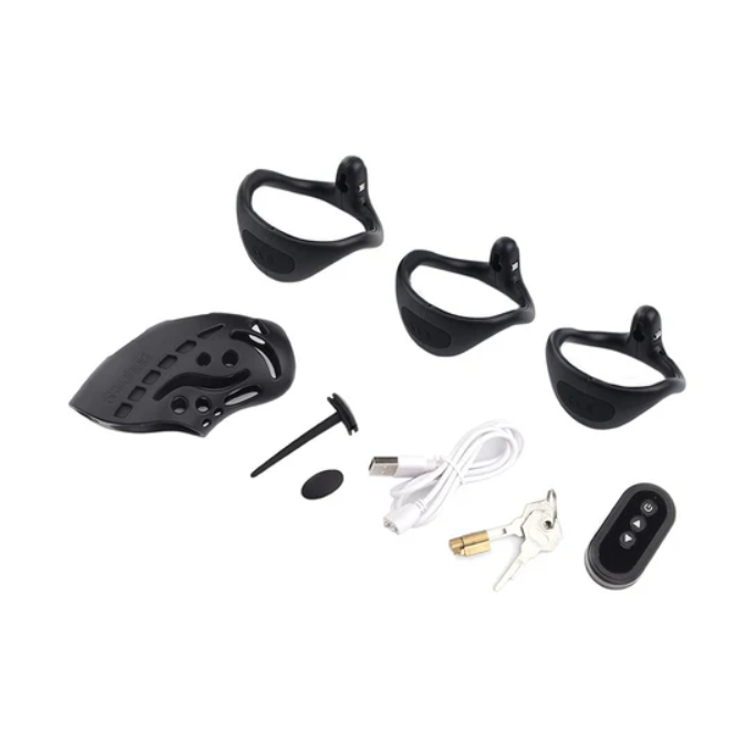 Black Electric Vibrating Cock Cage