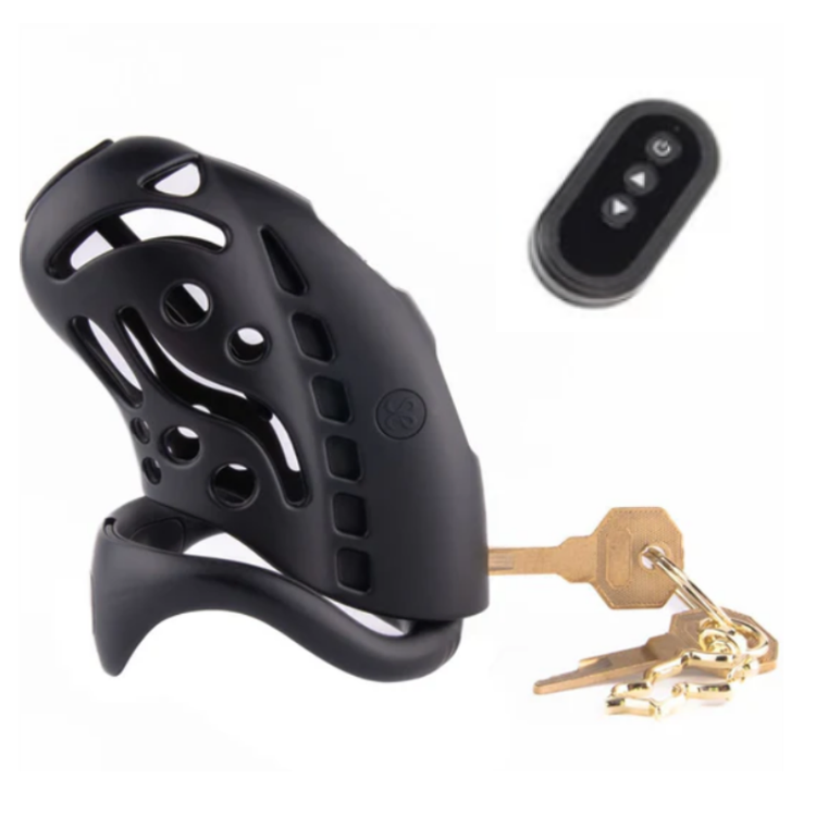 Black Electric Vibrating Cock Cage