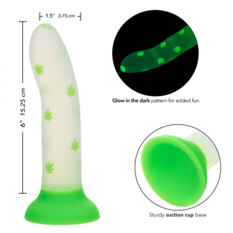 CalExotics Glow Stick Leaf דילדו ירוק זוהר בחושך עם עלים