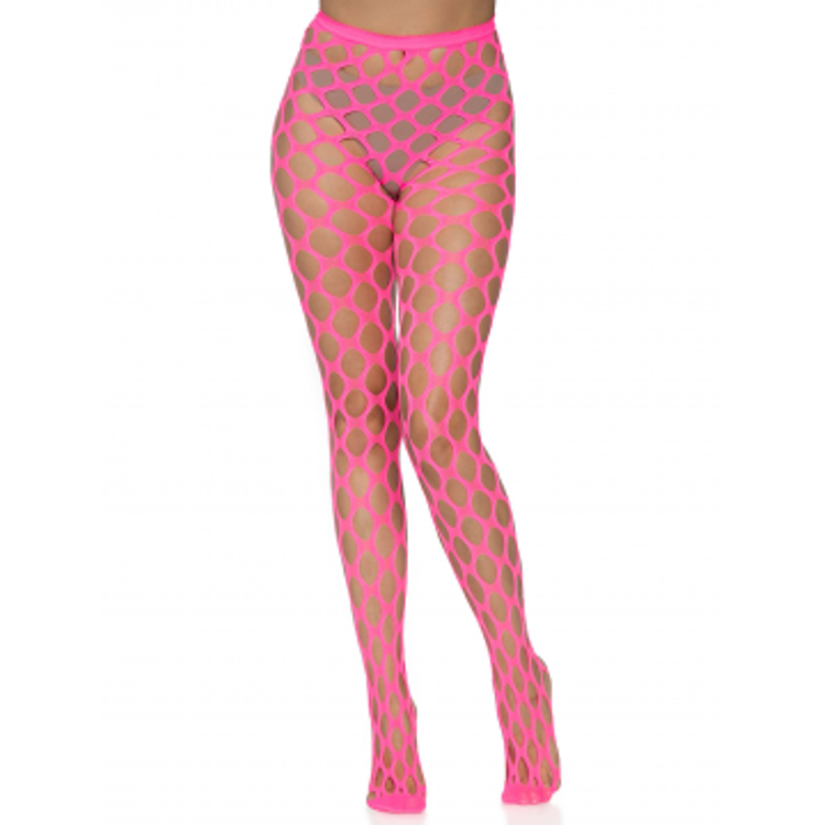 Leg Avenue Jumpo Pothole גרביוני רשת - ורוד נאון