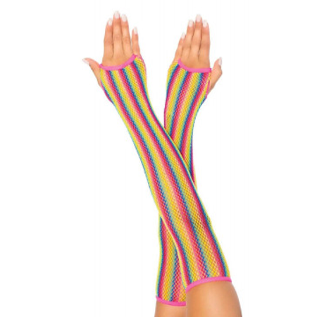 Leg Avenue Rainbow כפפות רשת צבעי הקשת