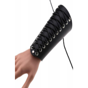 Forearm Faux Leather Sleeve with Ties