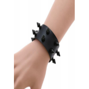 Black Bracelet with 2 Rows of Studs