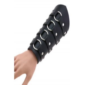 Faux Leather Forearm Sleeve with Rings
