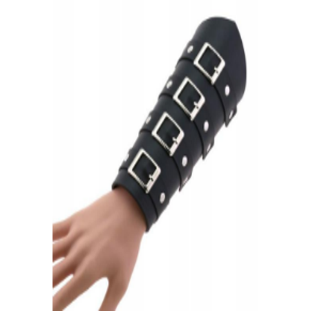 Faux Leather Buckled Forearm Sleeve