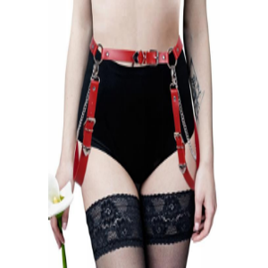 Womens Fetish Harness with Suspenders and Chains