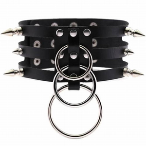Triple 3-Stage 3-Ring Studded Choker