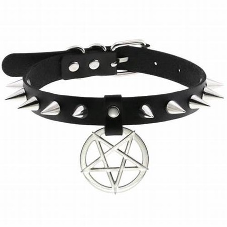 Gothic Pentagram Choker with Studs