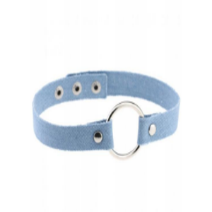 Thin Denim Collar with Ring