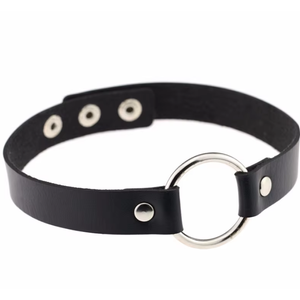 Slim Collar with Ring - Black