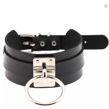 Faux Leather Slave Collar 4.5 cm Thick with Ring
