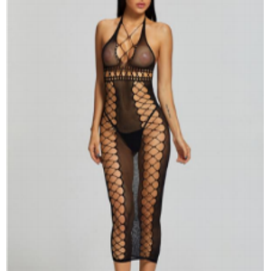 XOXO Sheer Mesh Maxi Dress