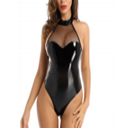 Alice Collar Semi-sheer Fetish Bodysuit