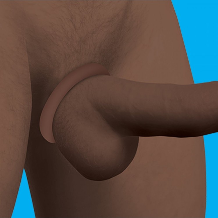 Jock Discreet סט טבעות פין דיסקרטיים מסיליקון בצבע עור כהה