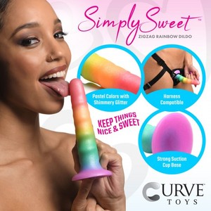 ​דילדו חד קרן מקומר עם נצנצים Simply Sweet​