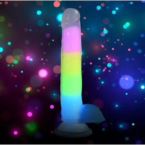 דילדו צבעוני זוהר בחושך Glow-in-the-Dark Rainbow​