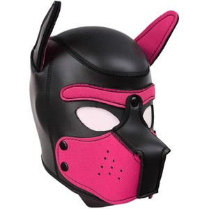 מסכת Puppy בצבע שחור וורוד פוקסיה