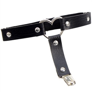 Vegan Leather Garter with Heart Ring - in Colors
