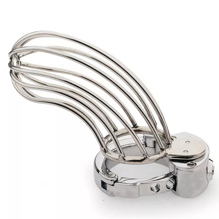 חגורת צניעות מתכת לגבר עם קוקרינג מתכוונן House of Corrections