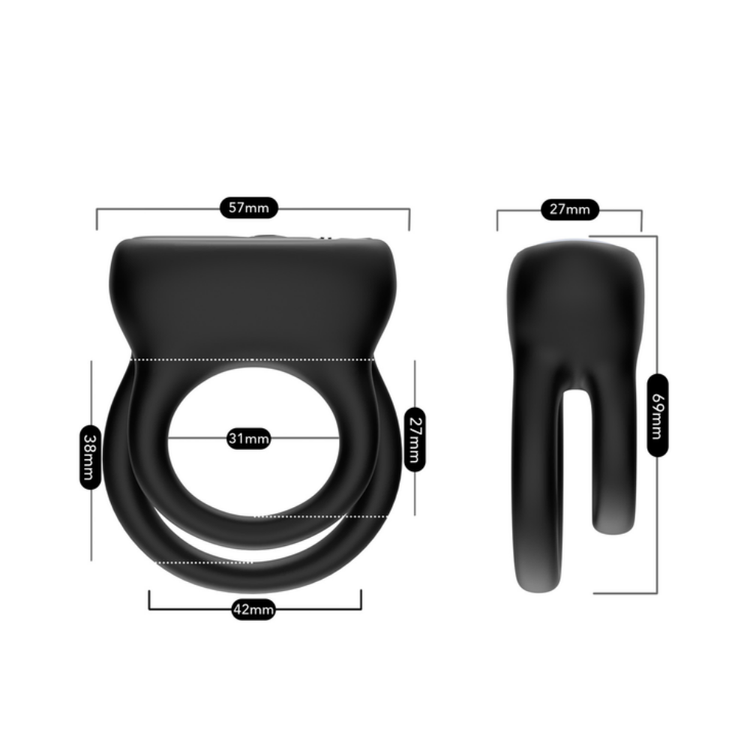 טבעת רטט כפולה Ring of love 3