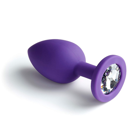 פלאג סיליקון סגול בינוני עם אבן שקופה