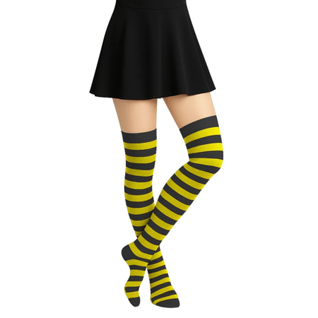 Over The Knee Socks Striped Yellow Black