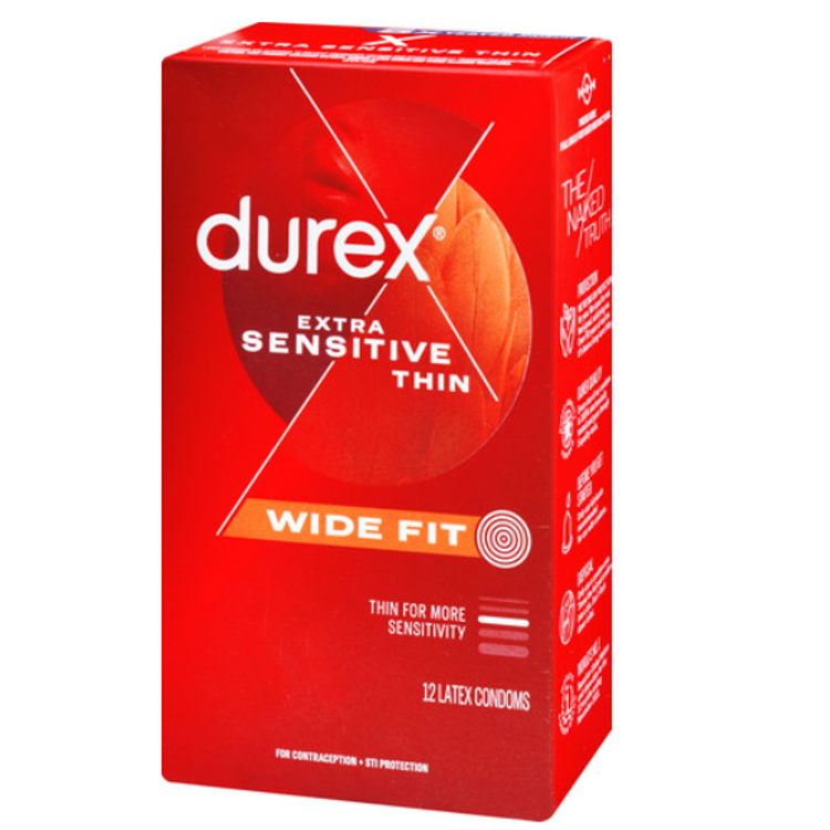 Durex Extra Senstive Thin קונדומים דקים ורחבים - Wide fit