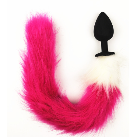 פלאג שחור עם זנב שועל ורוד