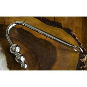 קרס מתכת אנאלי עם 3 חרוזים