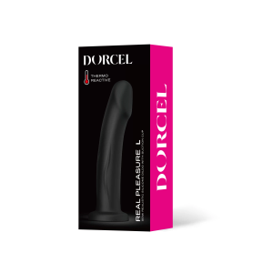 Real Pleasure  - דילדו רגיש לטמפרטורות - 19.5 ס"מ צבע שחור Dorcel​​