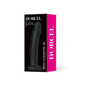 Real Pleasure XL דילדו שחור גמיש רגיש לטמפרטורות 20.5 ס"מ Dorcel​​