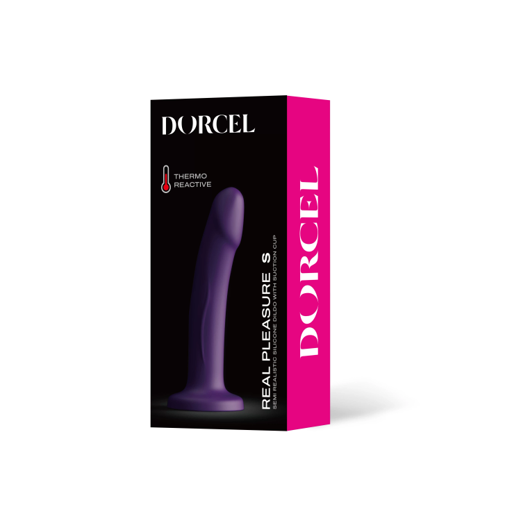 Real Pleasure  - דילדו רגיש לטמפרטורות - 16 ס"מ צבע סגול Dorcel​​