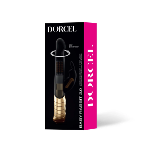 2.0 Baby Rabbit ויברטור נטען עם חרוזים מסתובבים וארנב רוטט לדגדגן Dorcel​ - שחור