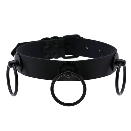Thin collar with 3 black rings