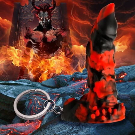 Fire Demon מחזיק מפתחות מיני דילדו Creature Cocks
