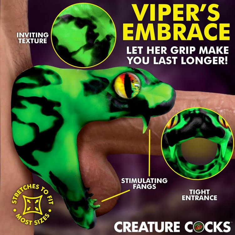 Master Cobra טבעת פין סיליקון נחש פנטזיה Creature Cocks