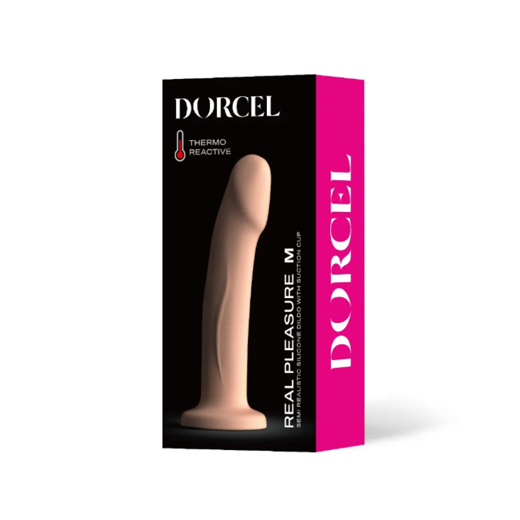 Real Pleasure  - דילדו רגיש לטמפרטורות - 17.5 ס"מ צבע גוף Dorcel​​​