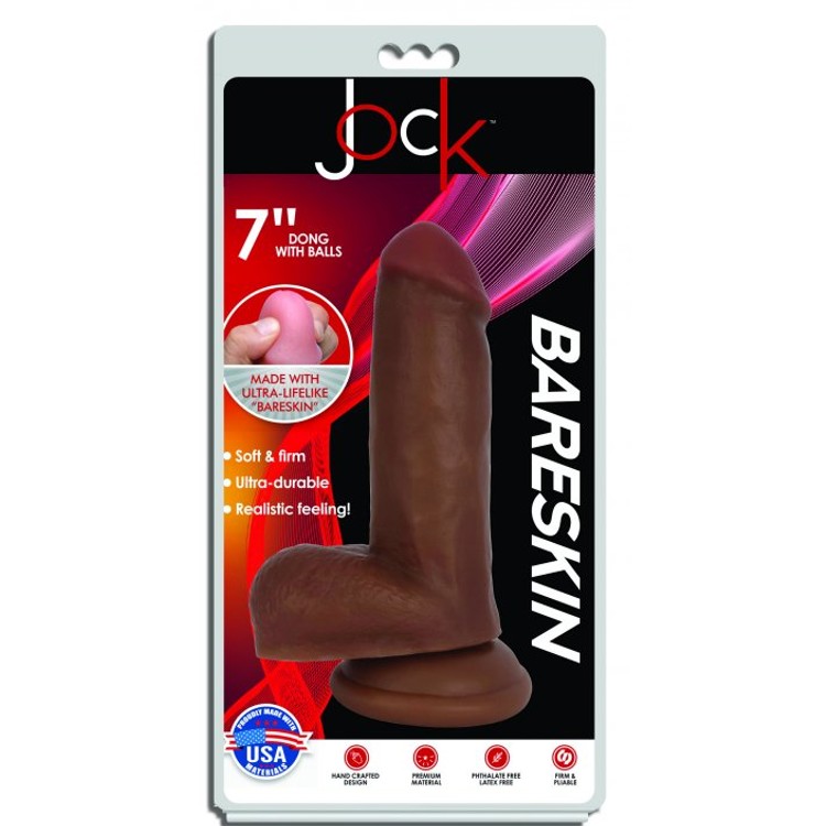דילדו ריאליסטי חום 18.4 ס"מ Jock Bareskin 7 TPE