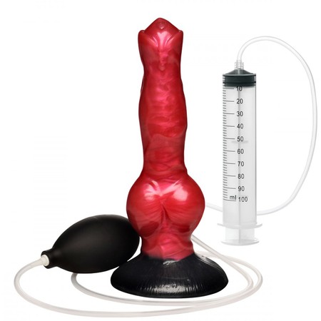 Hell Hound Red Silicone Squirting Creature Dildo