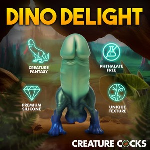 Jurassic Cock דילדו דינוזאור ירוק מסיליקון Creature Cocks