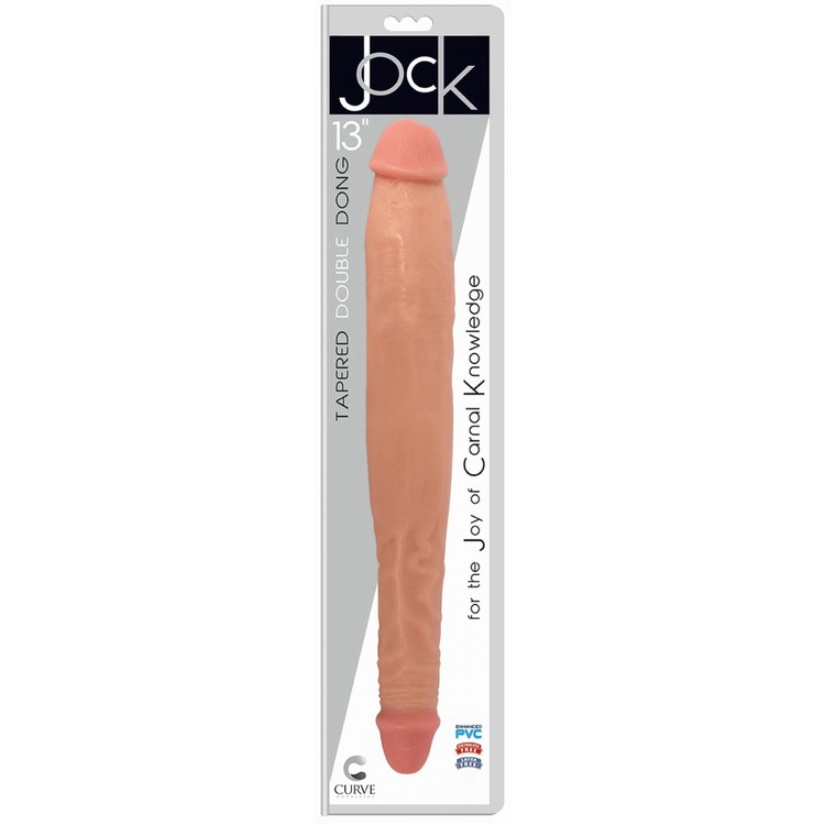 JOCK 13 Flesh דילדו PVC כפול 33 ס"מ בצבע בהיר