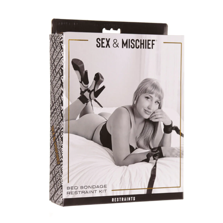 Sex and Mischief Bed Bondage Restraint Kit ערכת קשירה למיטה לכל גדלי המזרנים
