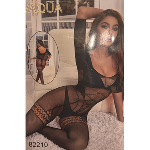 VAQUA בגד גוף שחור איקסים ללא מפסעה