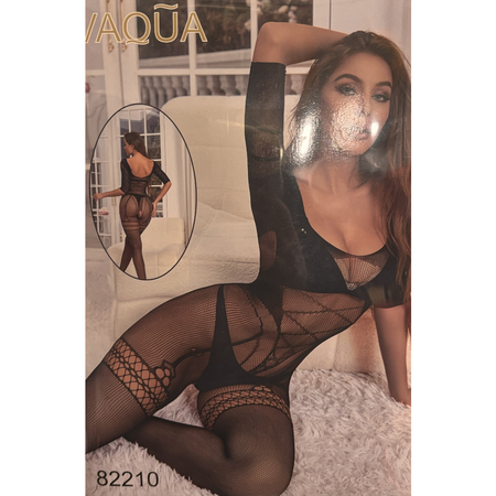 VAQUA בגד גוף שחור איקסים ללא מפסעה