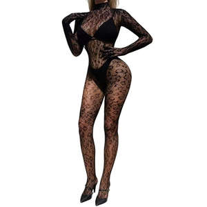 VAQUA בגד גוף ארוך שחור עם גב חשוף