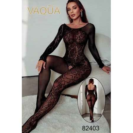 גרביון גוף רשת שחור VAQUA 82403