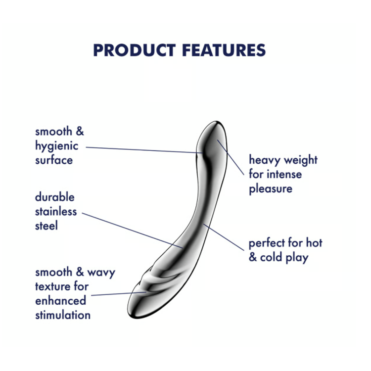דילדו מתכת דו צדדי Satisfyer Pure Gravity 3